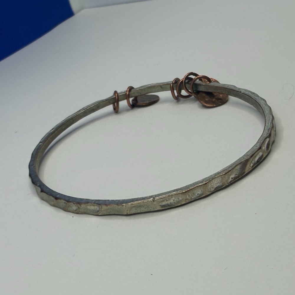 Source Unknown Oxidized Silver-Tone Bangle With C… - image 3
